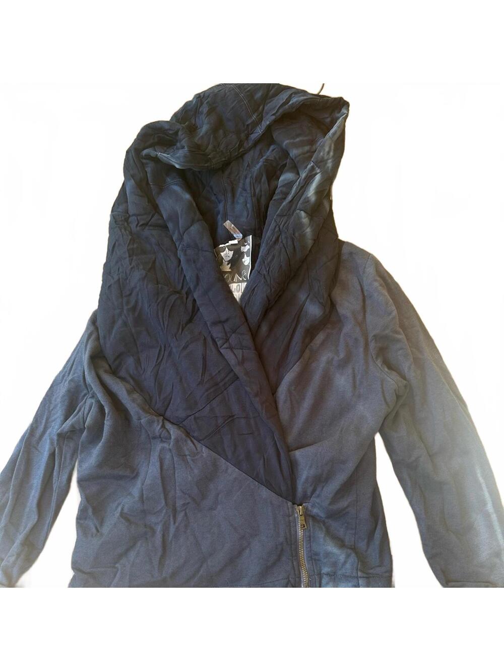 Young Fabulous & Broke Navy Draped Hoodie Jacket Size M